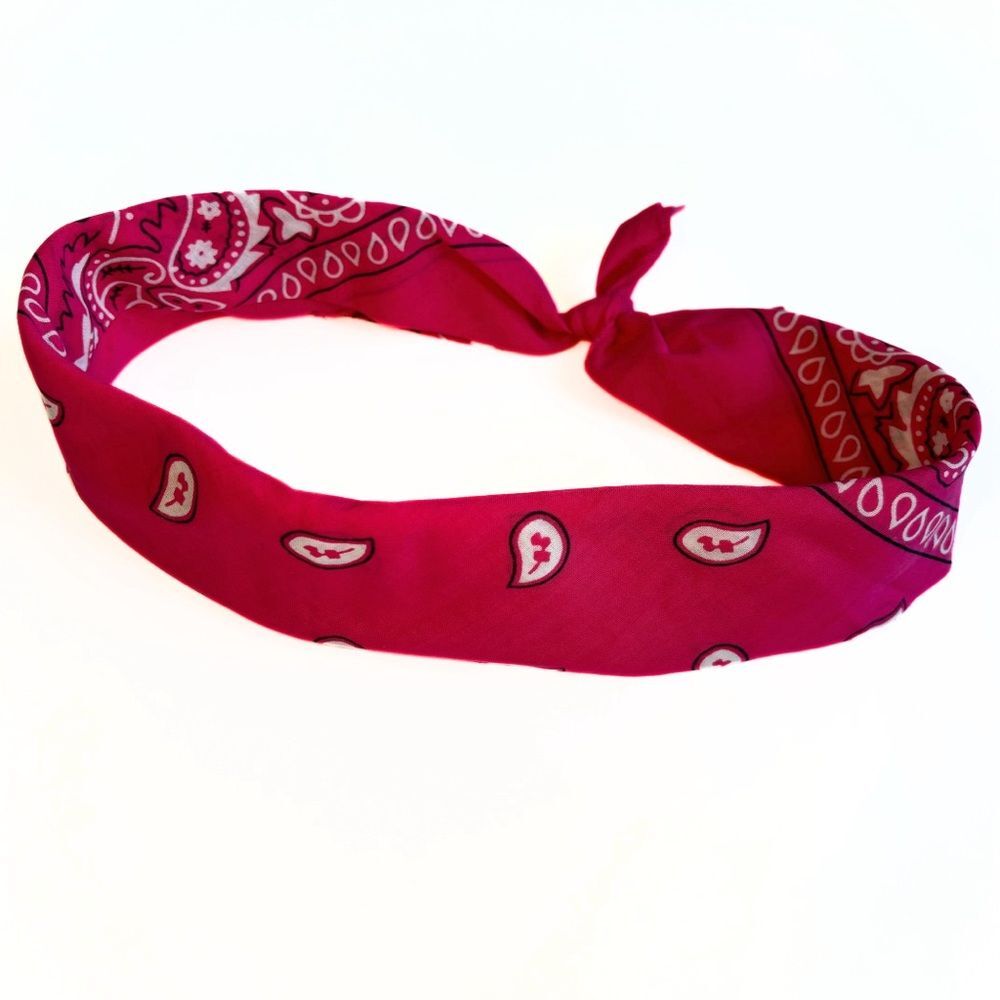 Pink Bandana Headband / Summer Hair 90s Accessory